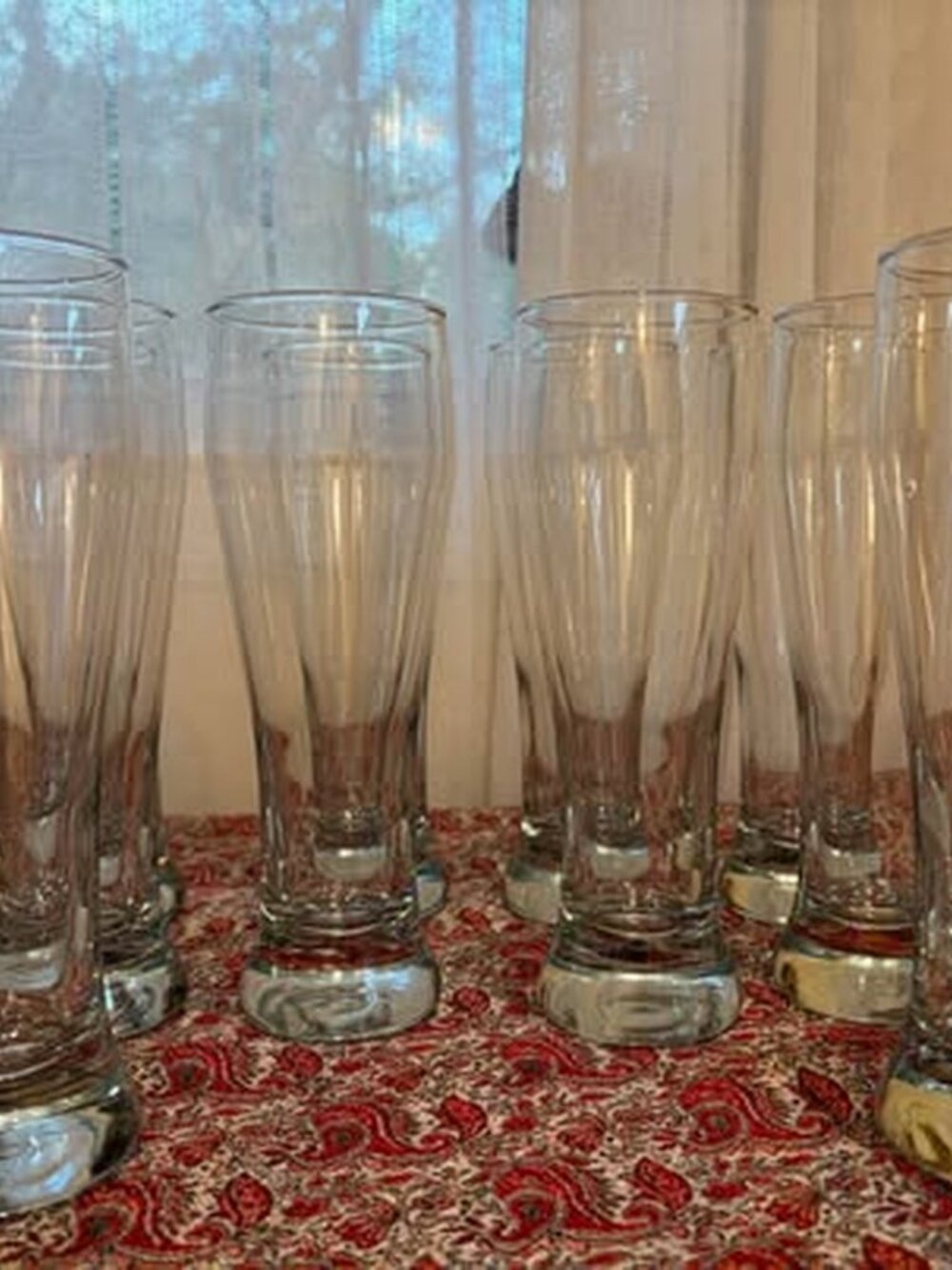 Set of 10 Glass Pilsner Beer Glasses